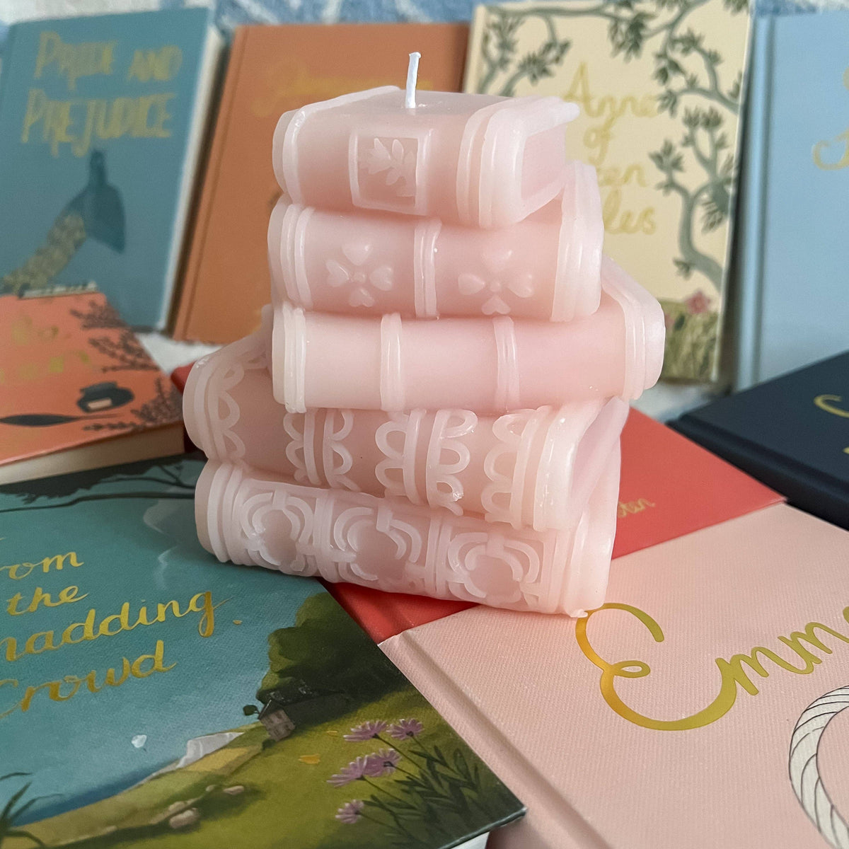 The Bookstack Waxed Candle