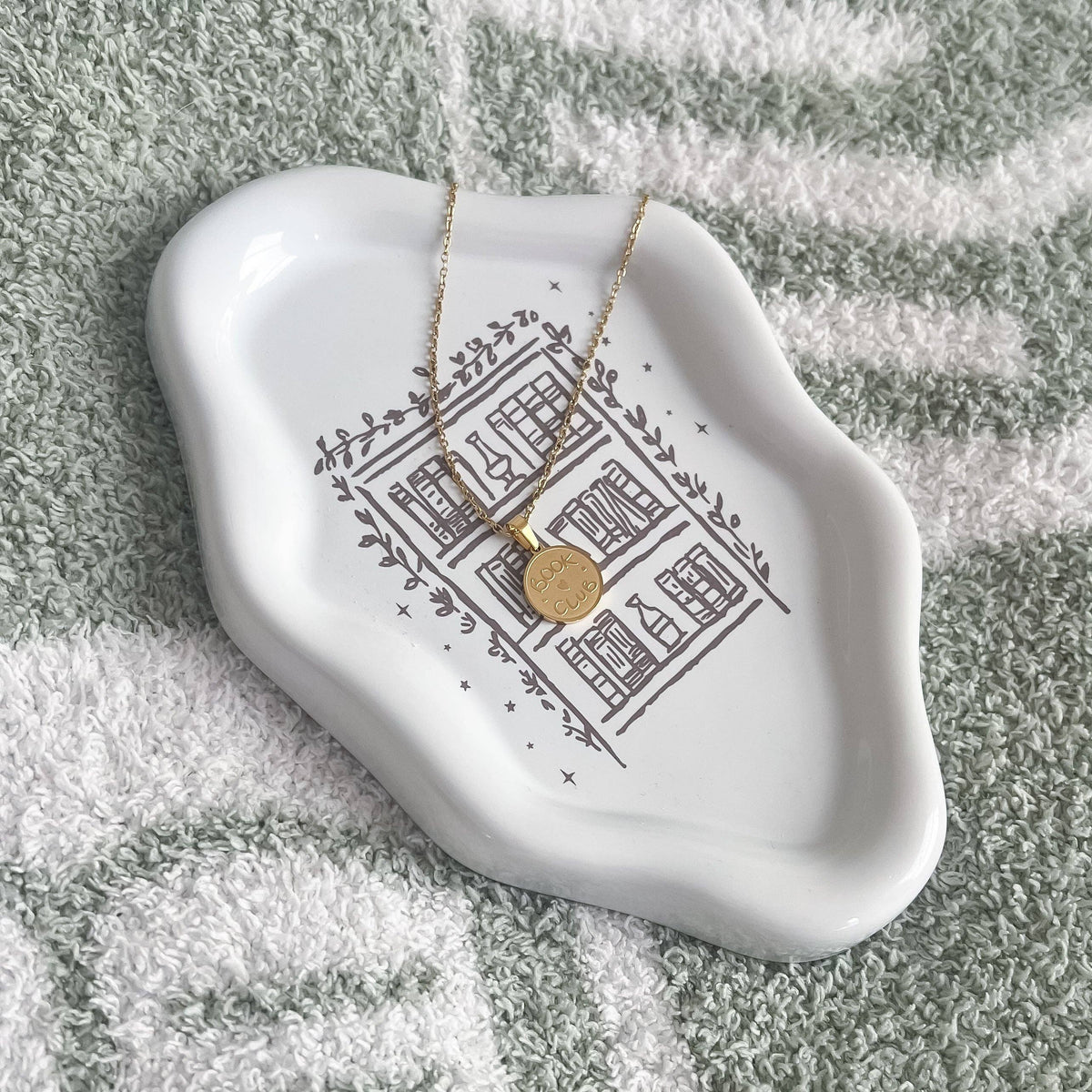 Bookshelf Porcelain Trinket Dish