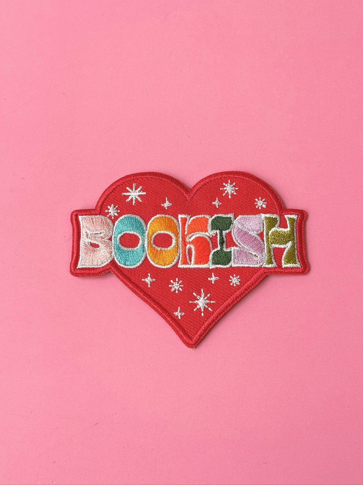 Bookish Heart Iron-On Embroidered Patch