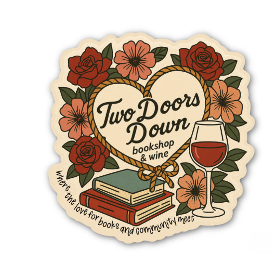 Two Doors Down Bookshop Sticker