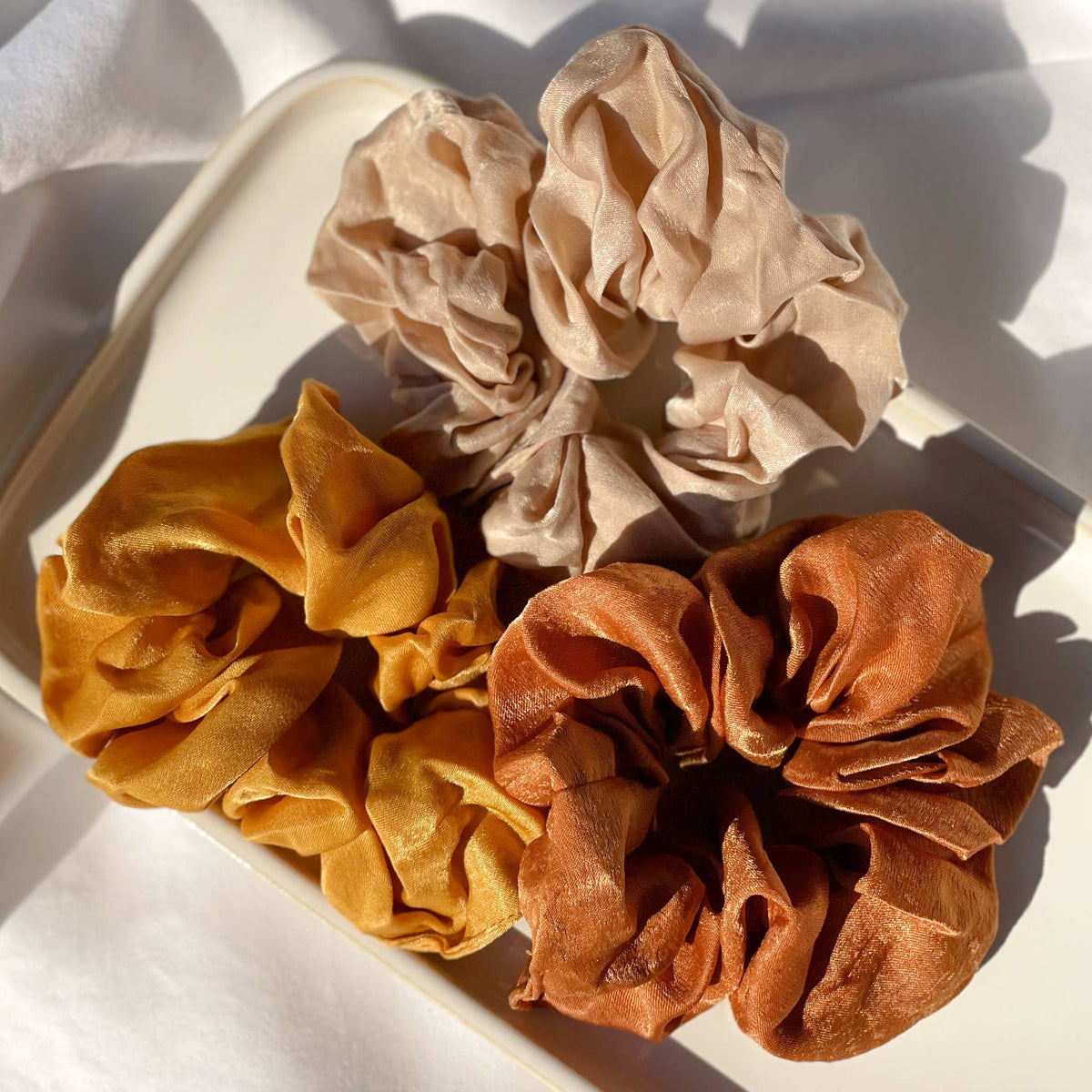 Autumn Satin Scrunchies (S/3)