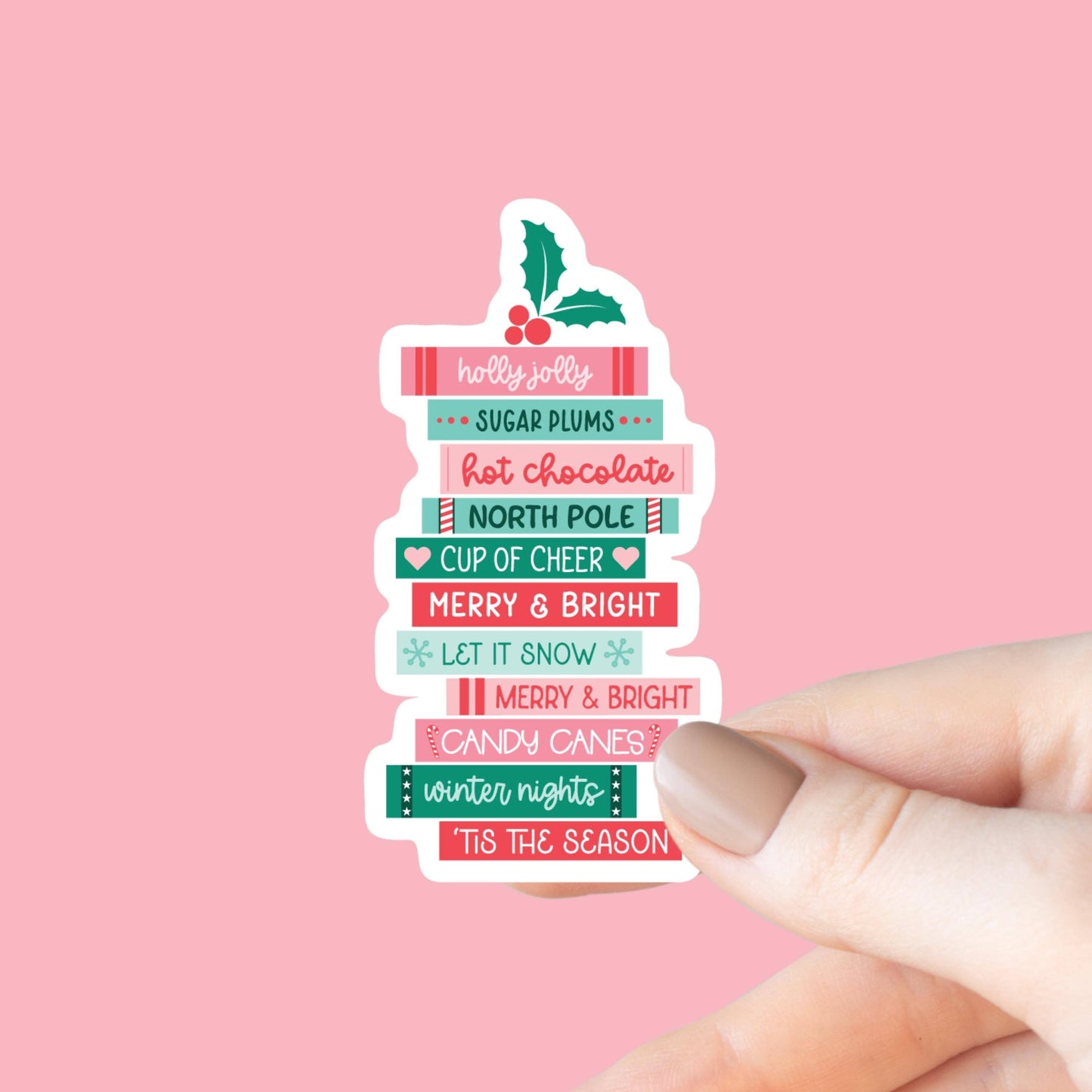 Christmas Book Stack Sticker
