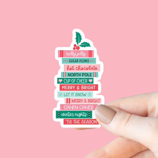 Christmas Book Stack Sticker