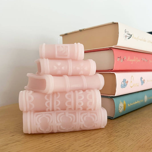 The Bookstack Waxed Candle