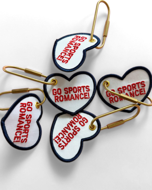Go Sports Romance! Embroidered Heart Keychain