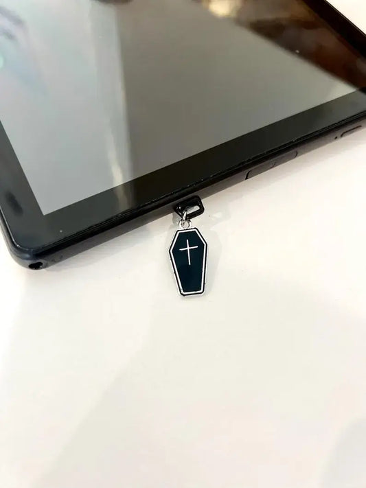 Black Coffin Kindle Charm | USB-C Dust Plug