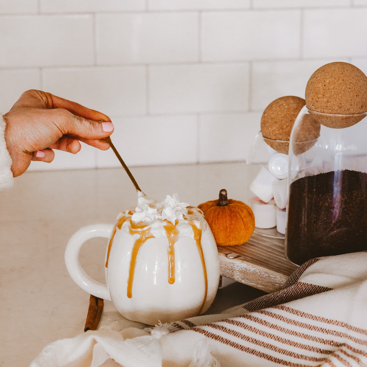 Cream Pumpkin Oversized Coffee Mug
