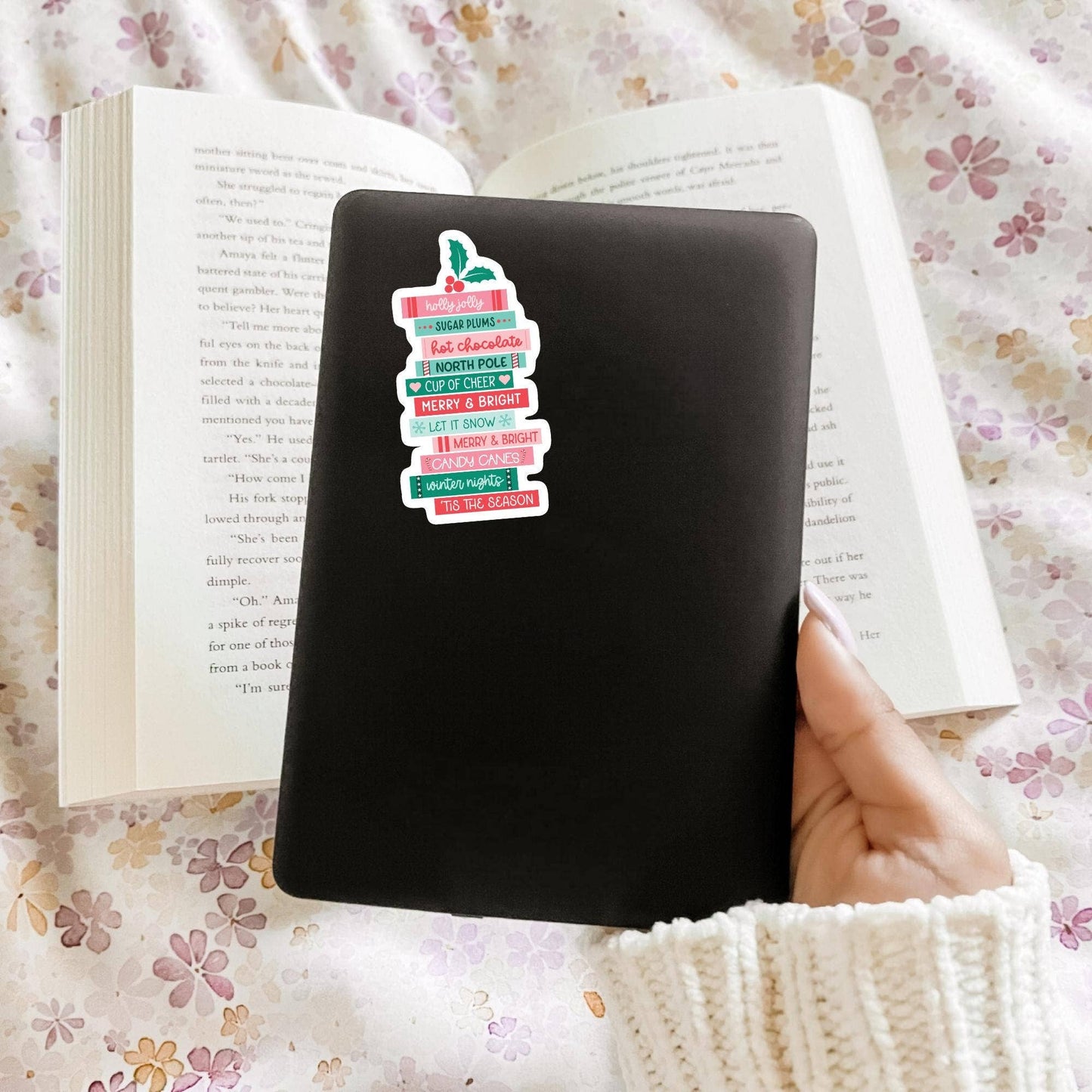 Christmas Book Stack Sticker