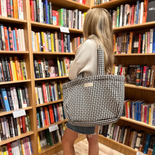 The Everything Read More Books Gingham Tote