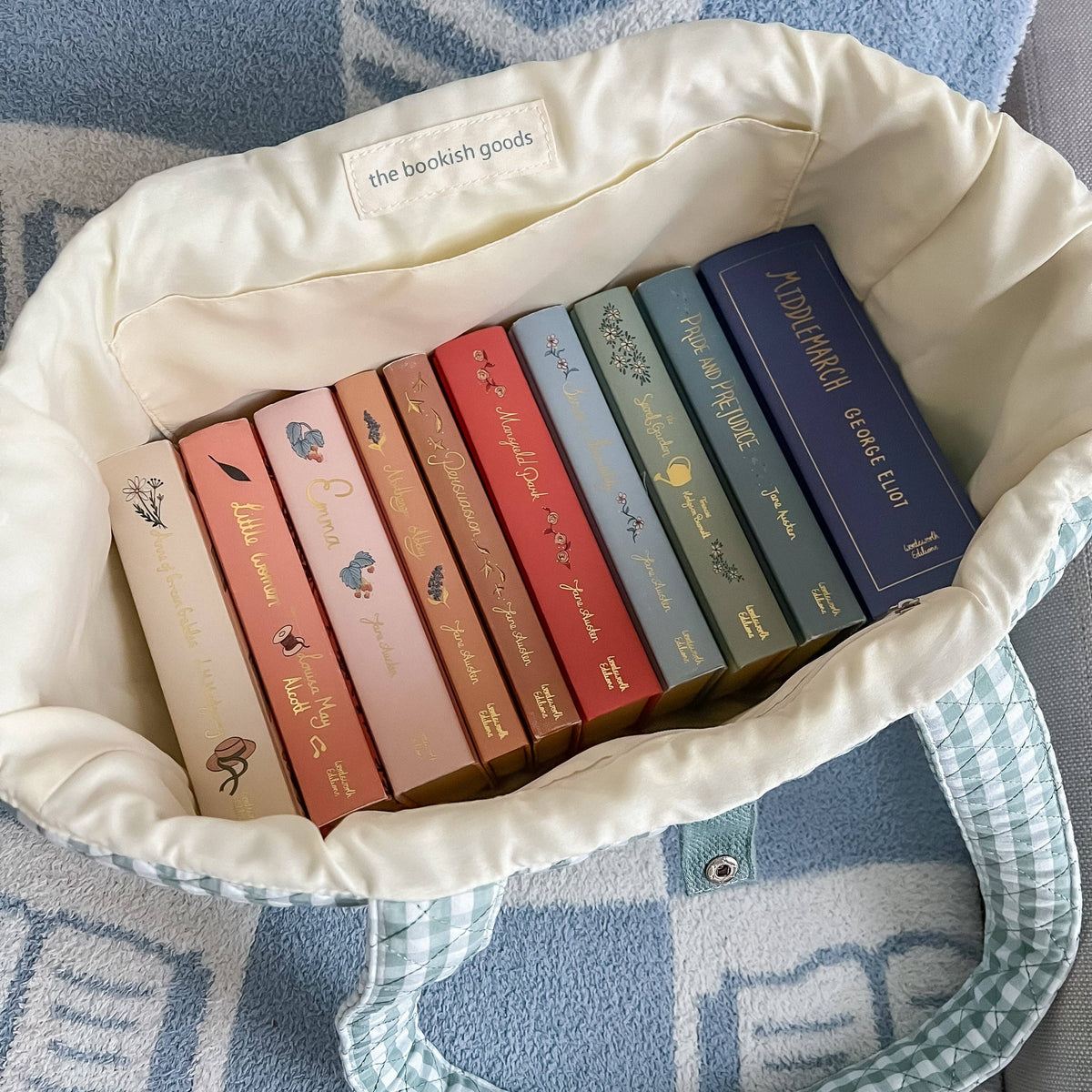 The Everything Read More Books Gingham Tote