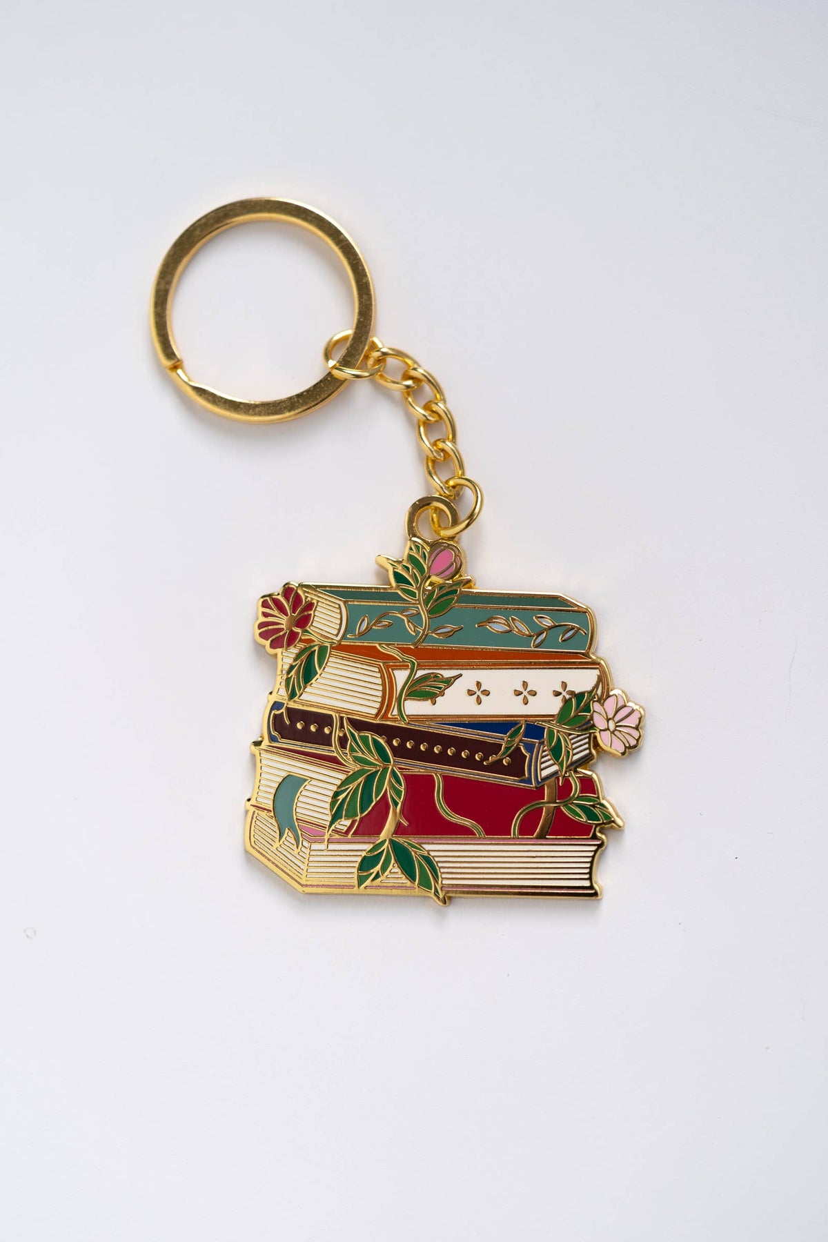 Stack of Books Enamel Keychain
