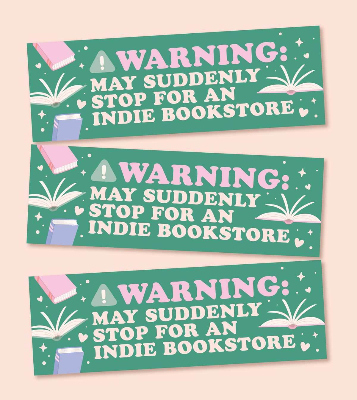 Stop for Indie Bookstores Magnetic Bumper Sticker