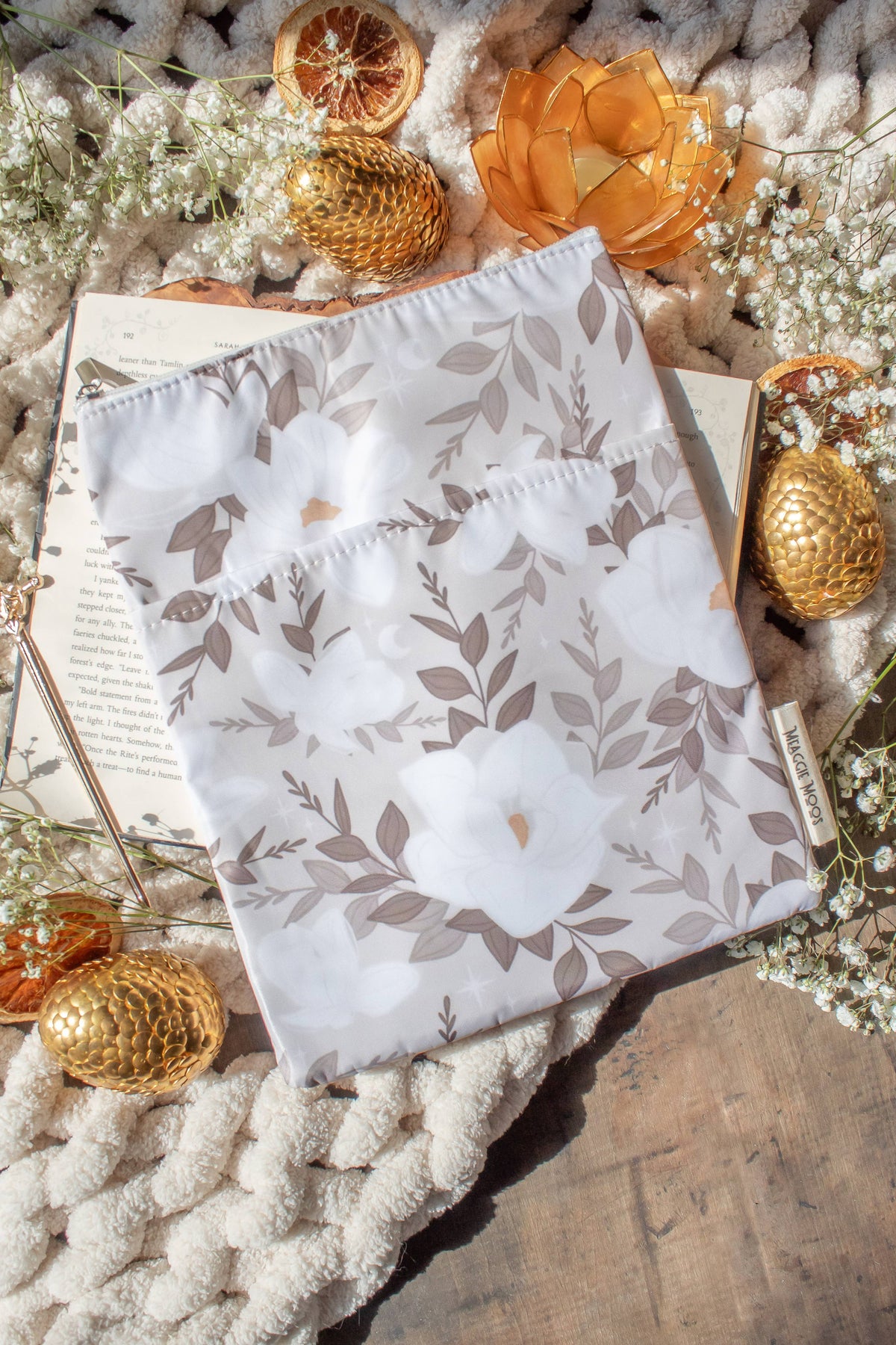 Magnolias Water Resistant Book & Kindle Sleeve