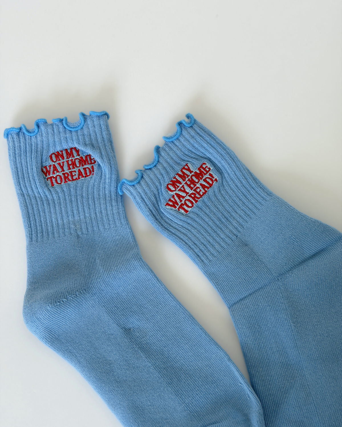 Bookish Quote Embroidered Socks