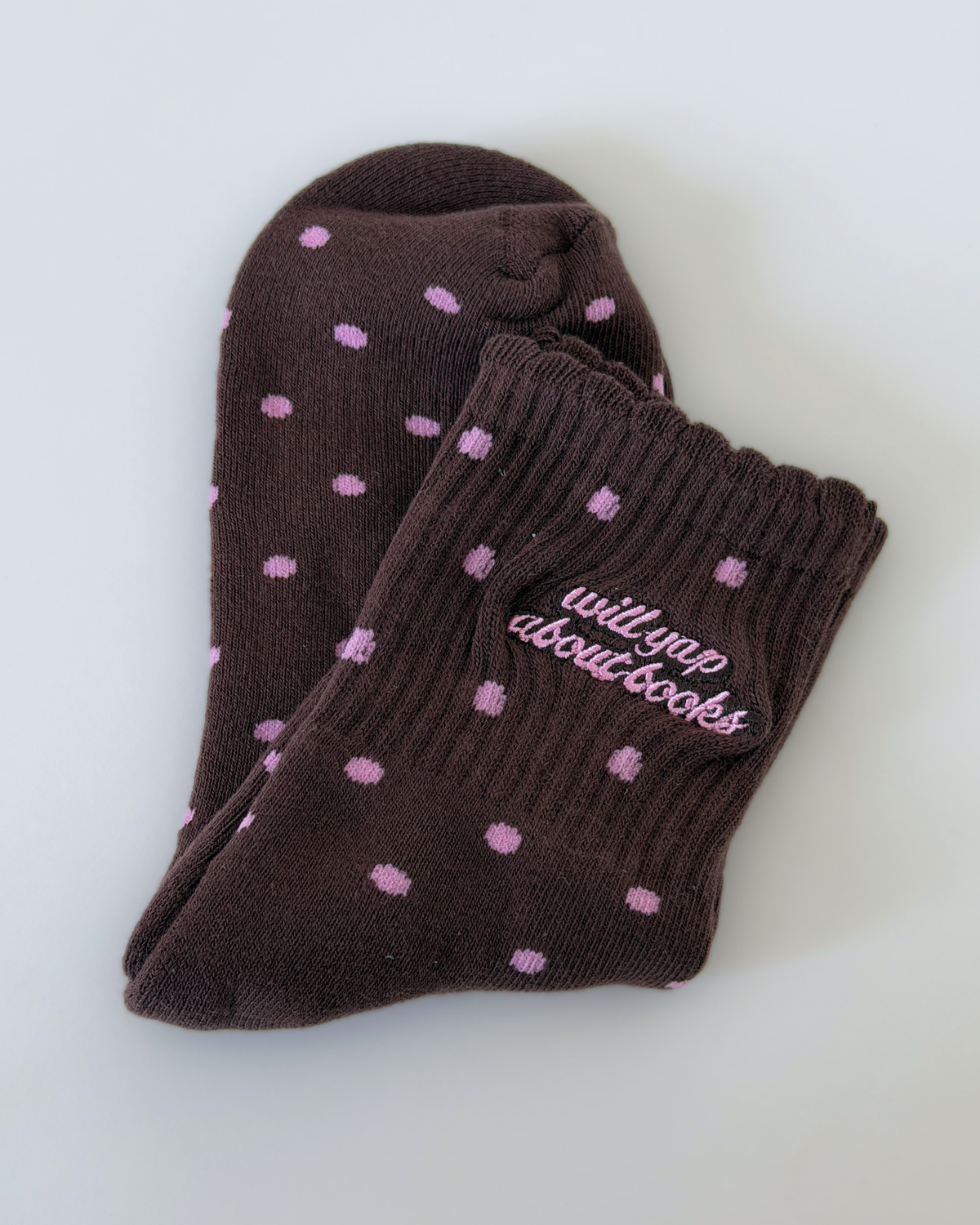 Bookish Quote Embroidered Socks